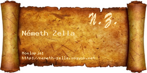 Németh Zella névjegykártya